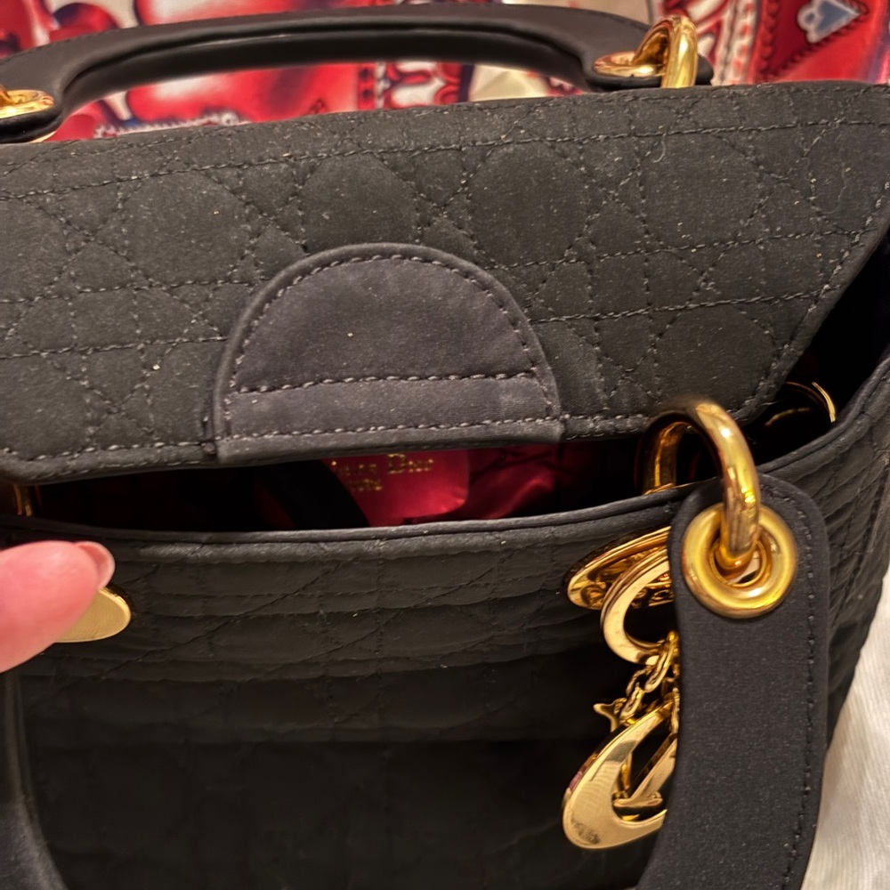 Beautiful vintage mini Lady Dior Cannage nylon two way bag with COA. - Picture 12 of 16